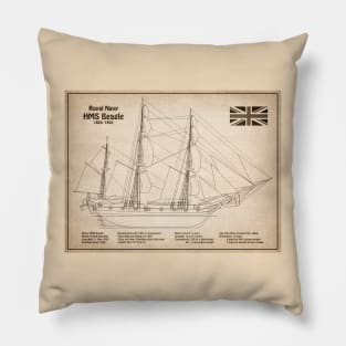 Charles Darwin HMS Beagle Tall Ship - SDL Pillow