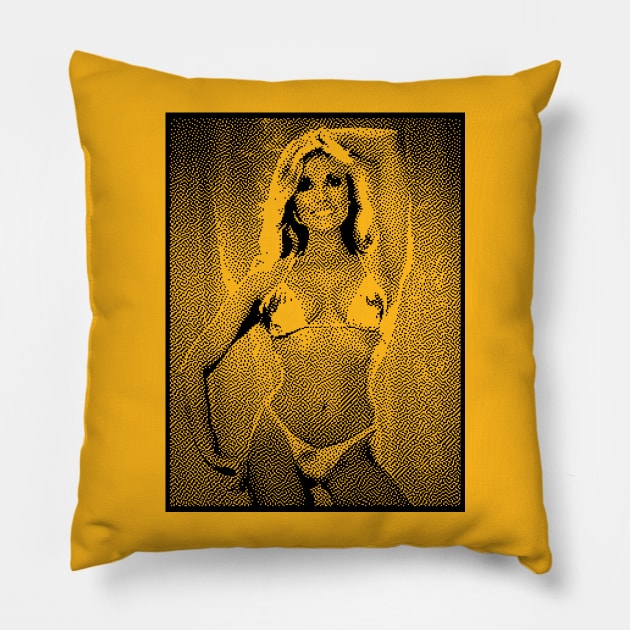 Sexy 90s Vaporwave Pixel Bikini Girl Art #7 Pillow by DankFutura