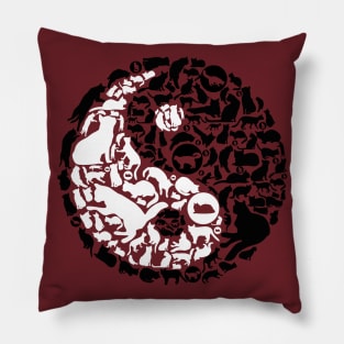 Yin Yan Cats Silhouettes Pillow