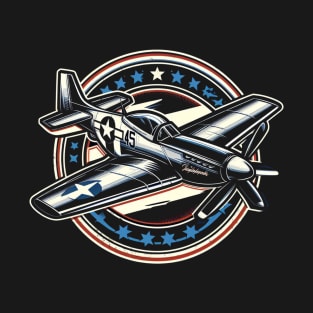 Legendary P-51 Mustang Fighter Aircraft Art T-Shirt