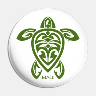 Green Tribal Turtle / Maui Pin