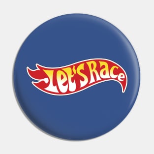 Let's Race ))(( NASCAR Indy Racing Car Fan Art Pin