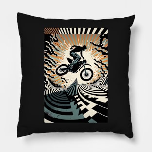 Dirt bike stunt - cool graphic Pillow