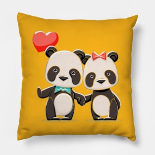 Panda Couple Pillow