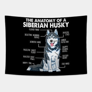 Funny Anatomy Siberian Husky Dog Lover Tapestry