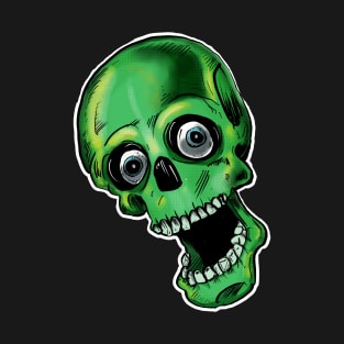 Green zombie halloween party skull T-Shirt