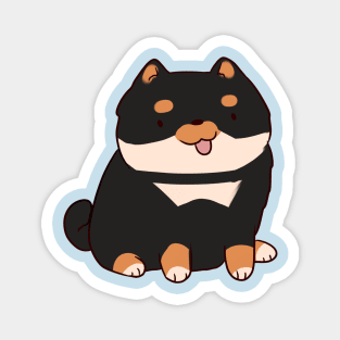 Black shiba inu illustration Magnet