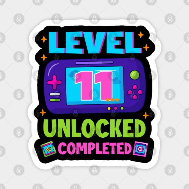 Level 11 Unlocked 11th Birthday Boys Video Game B-day Gift For BOys Kids Magnet by tearbytea