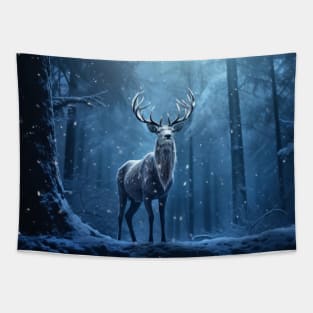 Stag Deer Animal Wildlife Wilderness Colorful Realistic Illustration Tapestry