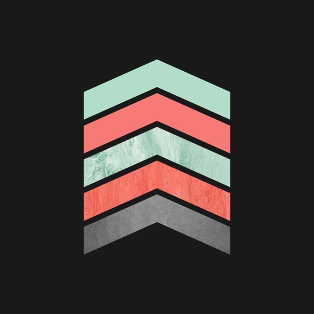 Chevrons in Coral and Mint Green by UrbanEpiphany