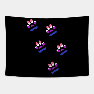 Genderfluid Pride Paws Tapestry