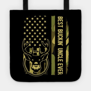 Best Buckin' Uncle Camouflage American Flag Hunting Gift Tote