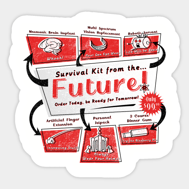 Retro Future Survival Kit - Science Fiction - Sticker