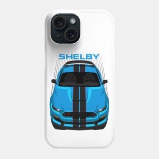 Ford Mustang Shelby GT350R 2015 - 2020 - Grabber Blue - Black Stripes Phone Case