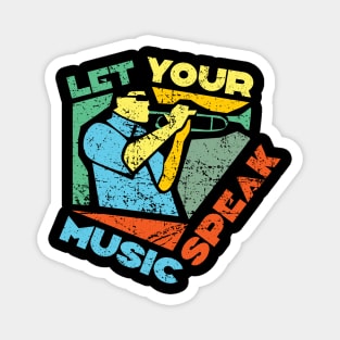 Let Your Music Speak - Modern Art Trumpeter Magnet