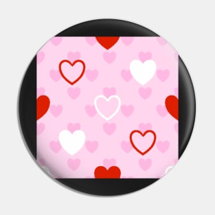 Red, White and Pink Valentine's Polka Dot Hearts Pin