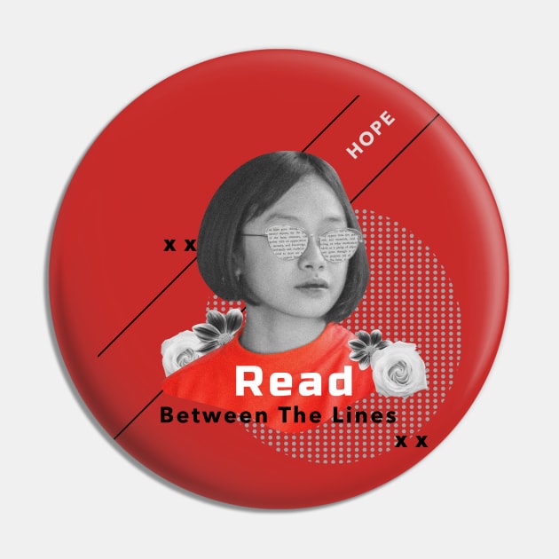 Surreal Woman Read Between the Lines Hidden Message Pin by Ken Adams Store