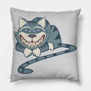 LONG-TAILED CAT WITH TOOTHY SMILE Pillow