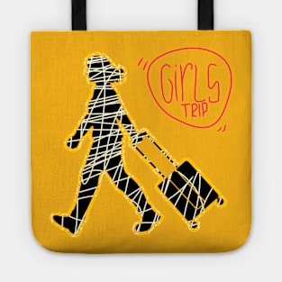 silhouette of girls trip Tote