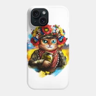 Ukrainian cat soldier Phone Case