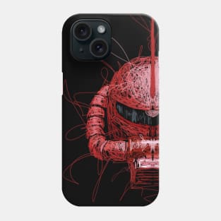 Gundam Zaku II Head RED Phone Case