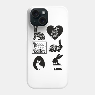 Black and white Easter stickers package Phone Case