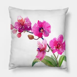 Pink Orchid flowers Pillow