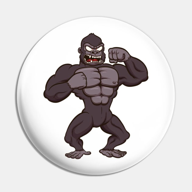 Angry Gorilla Beating His Chest Pin by TheMaskedTooner
