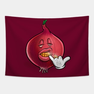 Funny Expensive Gold Teeth Onion Tapestry
