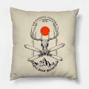 Skull deer mountain Pillow