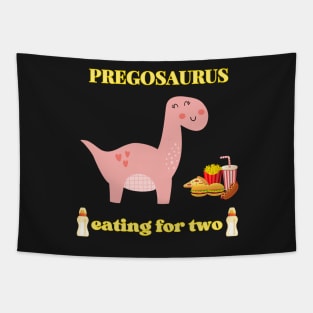 Preggosaurus cute pregnancy dinosaur for a mom to be Tapestry