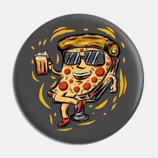 Enjoy pizza with beer Pin