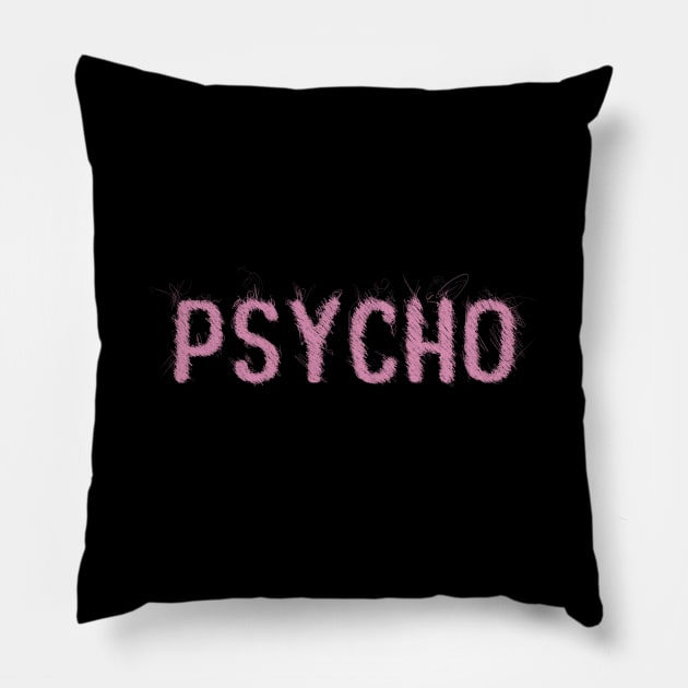 Pink Psycho scribble art Pillow by psychoshadow