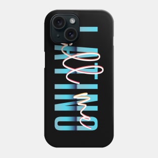 Call Me Latino '80s Retro Metallic Gradient Signature Font Design - see my store for the other versions! Phone Case