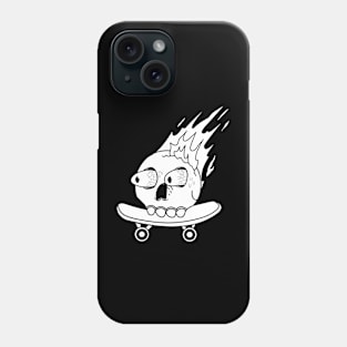 skull on skateboard Phone Case