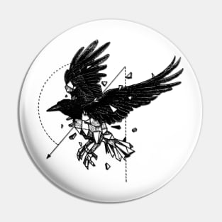 Geometerical Crow - Tattoo Design Pin