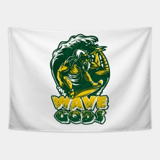 Wavy Noble Green Tapestry