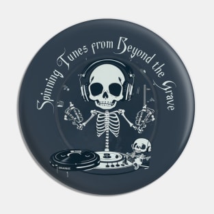 dj skeleton Pin