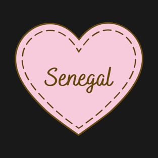 I Love Senegal Simple Heart Design T-Shirt