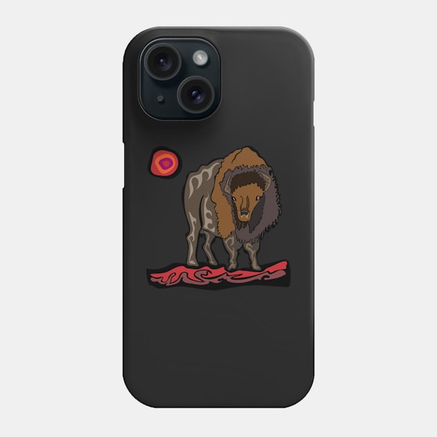 Buffalo Teaching of Respect Manaajiiwewin Ojibwe WAWEZHI CANADA Phone Case by WAWEZHI