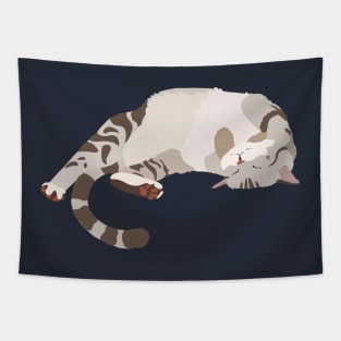 Cat Nap, Cut Cate Drawing, Belly Rub Cat Tapestry