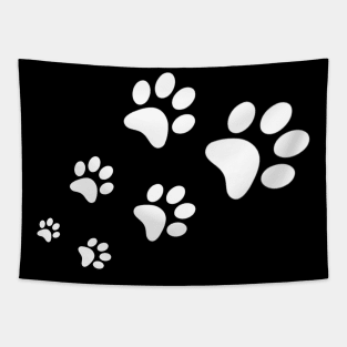 Paws Dogs Cats Cute Animal Love Gift Family Black Funny Tapestry