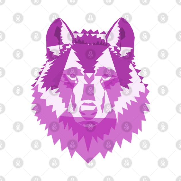 Geometric Pink Wolf by Kikabreu