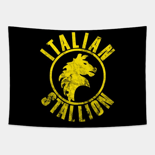 Italian Stallion Vintage Distressed Tapestry by NineBlack