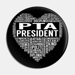 Pta President Heart Pin