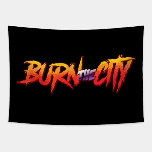 burn the city flame Tapestry