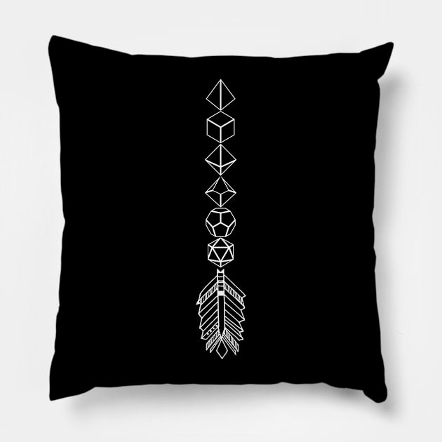 Polyhedral Dice Tower Arrow TRPG Tabletop RPG Gaming Addict Pillow by dungeonarmory