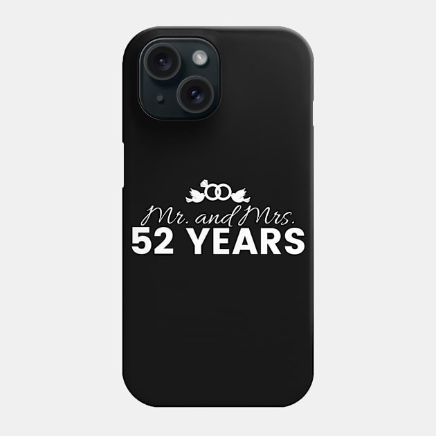 52nd Wedding Anniversary Couples Gift Phone Case by Contentarama