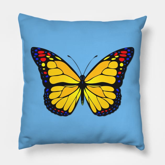 Yellow butterfly Pillow by Gaspar Avila