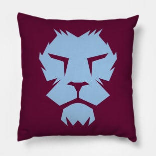 Claret and Blue Lion Face Pillow